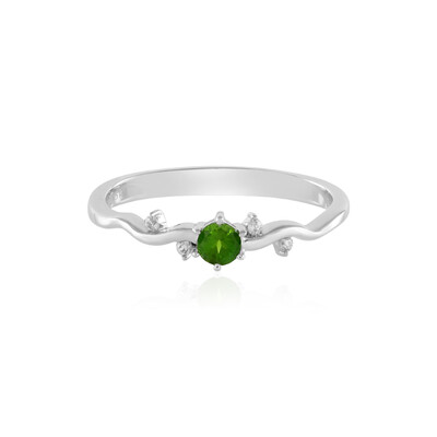 Bague en argent et Diopside de Russie