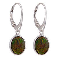 Boucles d'oreilles en argent et Ammolite