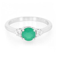 Bague en argent et Calcédoine verte