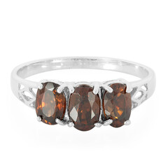 Bague en argent et Zircon chocolat