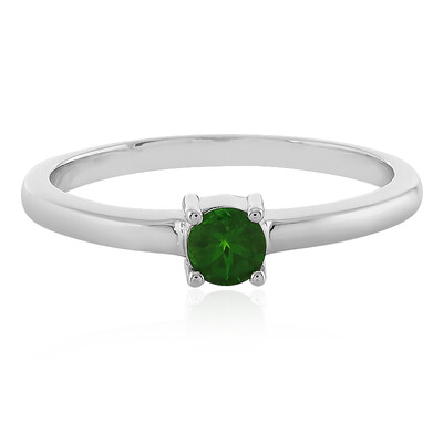 Bague en argent et Diopside de Russie