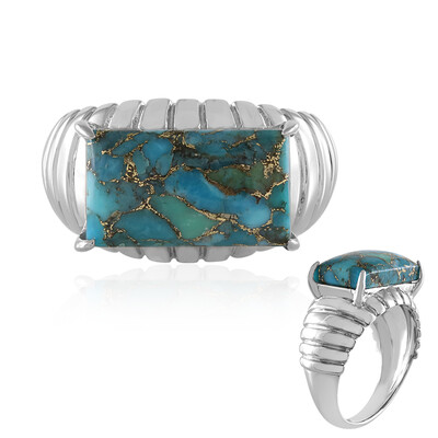 Bague en argent et Turquoise bleue cuivrée de Mohave (Faszination Türkis)