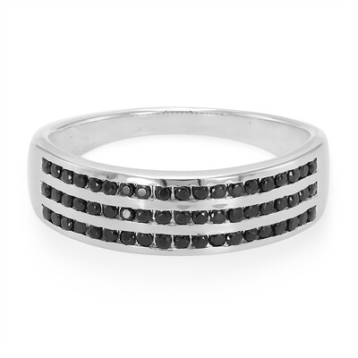 Bague en argent et Spinelle noir