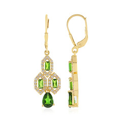 Boucles d'oreilles en argent et Diopside de Russie