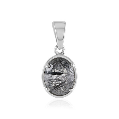 Pendentif en argent et Quartz rutile noir