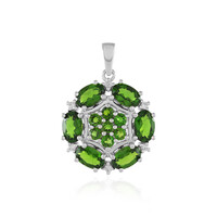 Pendentif en argent et Diopside de Russie