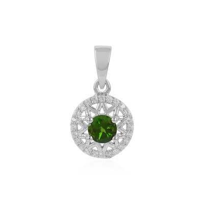 Pendentif en argent et Diopside de Russie