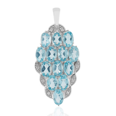 Pendentif en argent et Apatite bleue