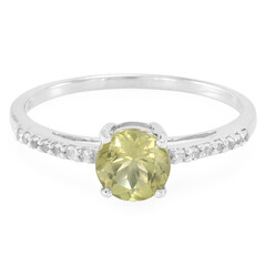 Bague en argent et Apatite Citron