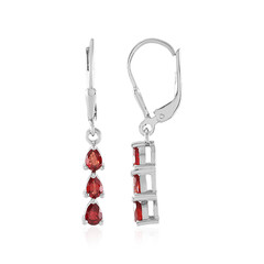 Boucles d'oreilles en argent et Rubis de Tanzanie