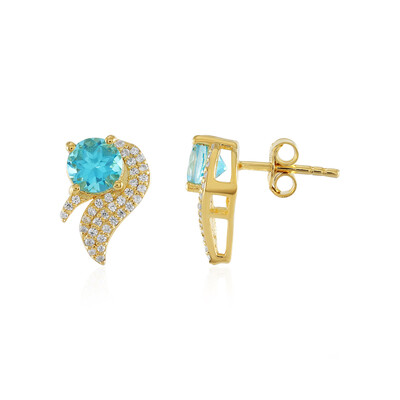 Boucles d'oreilles en argent et Topaze Paraiba