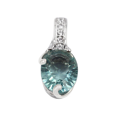 Pendentif en argent et Fluorite verte