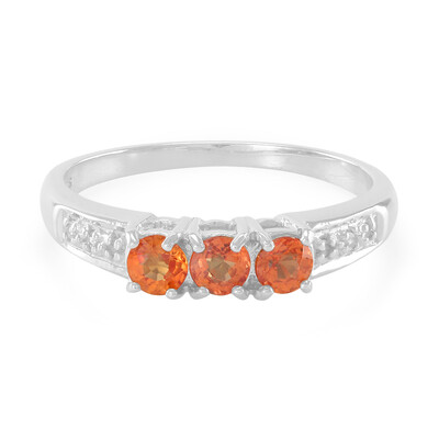 Bague en argent et Saphir orange