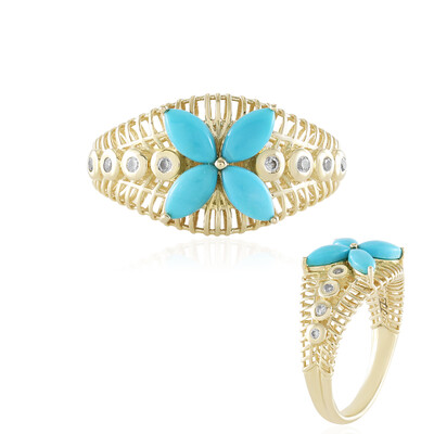 Bague en or et Turquoise Sleeping Beauty (Ornaments by de Melo)