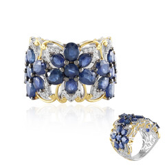 Bague en argent et Saphir bleu (Gems en Vogue)