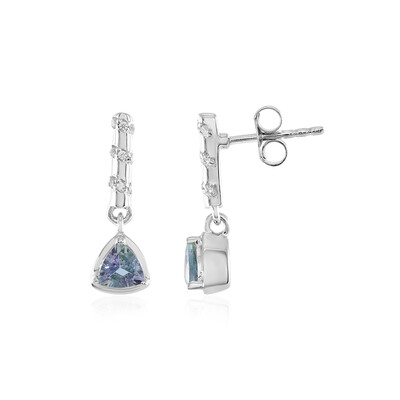 Boucles d'oreilles en argent et Tanzanite non chauffée