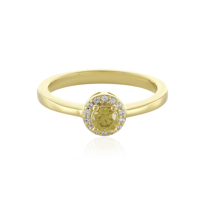 Bague en argent et Diamant jaune I3