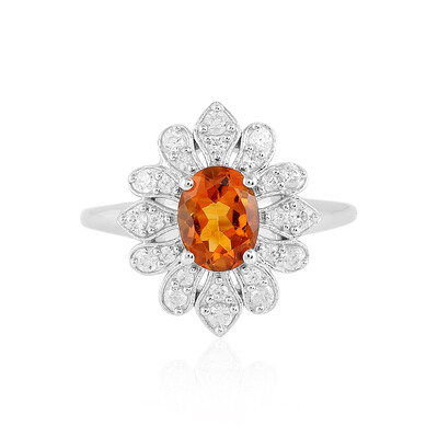 Bague en argent et Citrine Madère