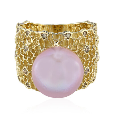 Bague en or et Perle Ming rose royal (TPC)