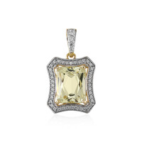 Pendentif en or et Kunzite jaune canari