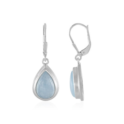 Boucles d'oreilles en argent et Aigue-marine (MONOSONO COLLECTION)