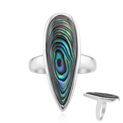 Bague en argent et Coquillage d'Abalone (MONOSONO COLLECTION)