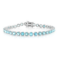 Bracelet en argent et Apatite bleue