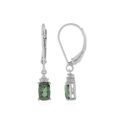 Boucles d'oreilles en argent et Apatite chromifère