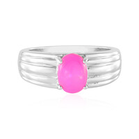 Bague en argent et Opale rose d'Éthiopie