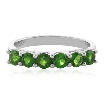 Bague en argent et Diopside de Russie