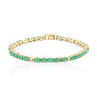 Bracelet en or et Emeraude de Zambie AAA