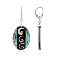 Boucles d'oreilles en argent et Coquillage d'Abalone