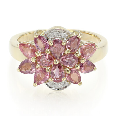 Bague en or et Saphir Padparadscha non chauffé