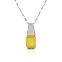 Collier en argent et Saphir jaune de Madagascar