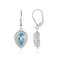 Boucles d'oreilles en argent et Topaze bleu ciel