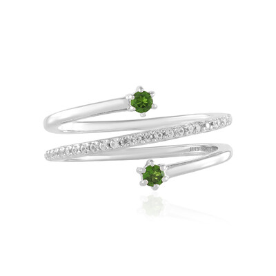 Bague en argent et Diopside de Russie