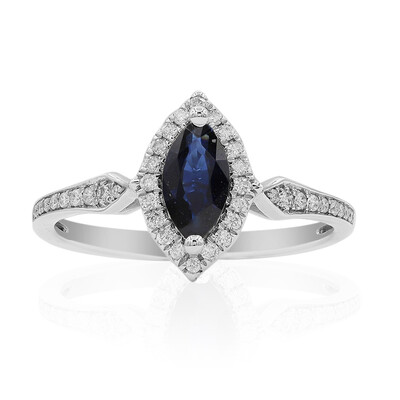 Bague en or et Saphir bleu de Ceylan