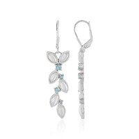 Boucles d'oreilles en argent et Pierre de Lune blanche (KM by Juwelo)