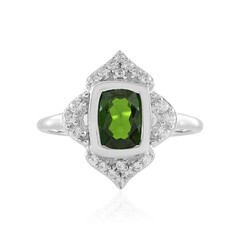 Bague en argent et Diopside de Russie