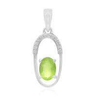 Pendentif en argent et Opale verte du Brésil