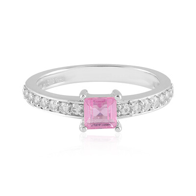 Bague en argent et Saphir rose de Madagascar