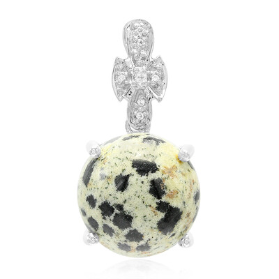 Pendentif en argent et Jaspe Dalmatien