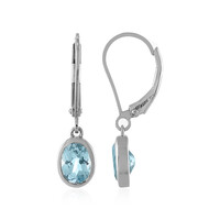 Boucles d'oreilles en argent et Topaze bleu ciel