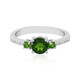 Bague en argent et Diopside de Russie