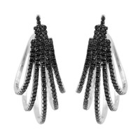 Boucles d'oreilles en argent et Spinelle noir