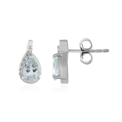 Boucles d'oreilles en argent et Aigue-marine du Brésil