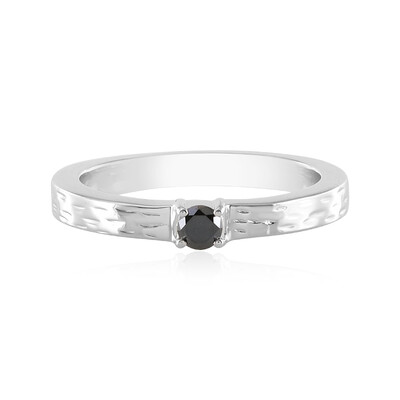 Bague en argent et Diamant noir