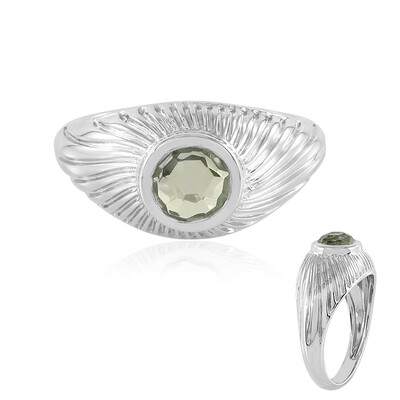 Bague en argent et Améthyste verte