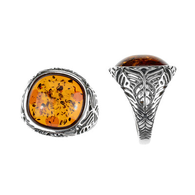 Bague en argent et Ambre baltique (dagen)