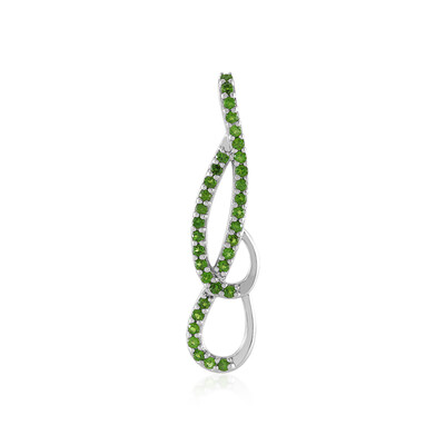 Pendentif en argent et Diopside de Russie (MONOSONO COLLECTION)